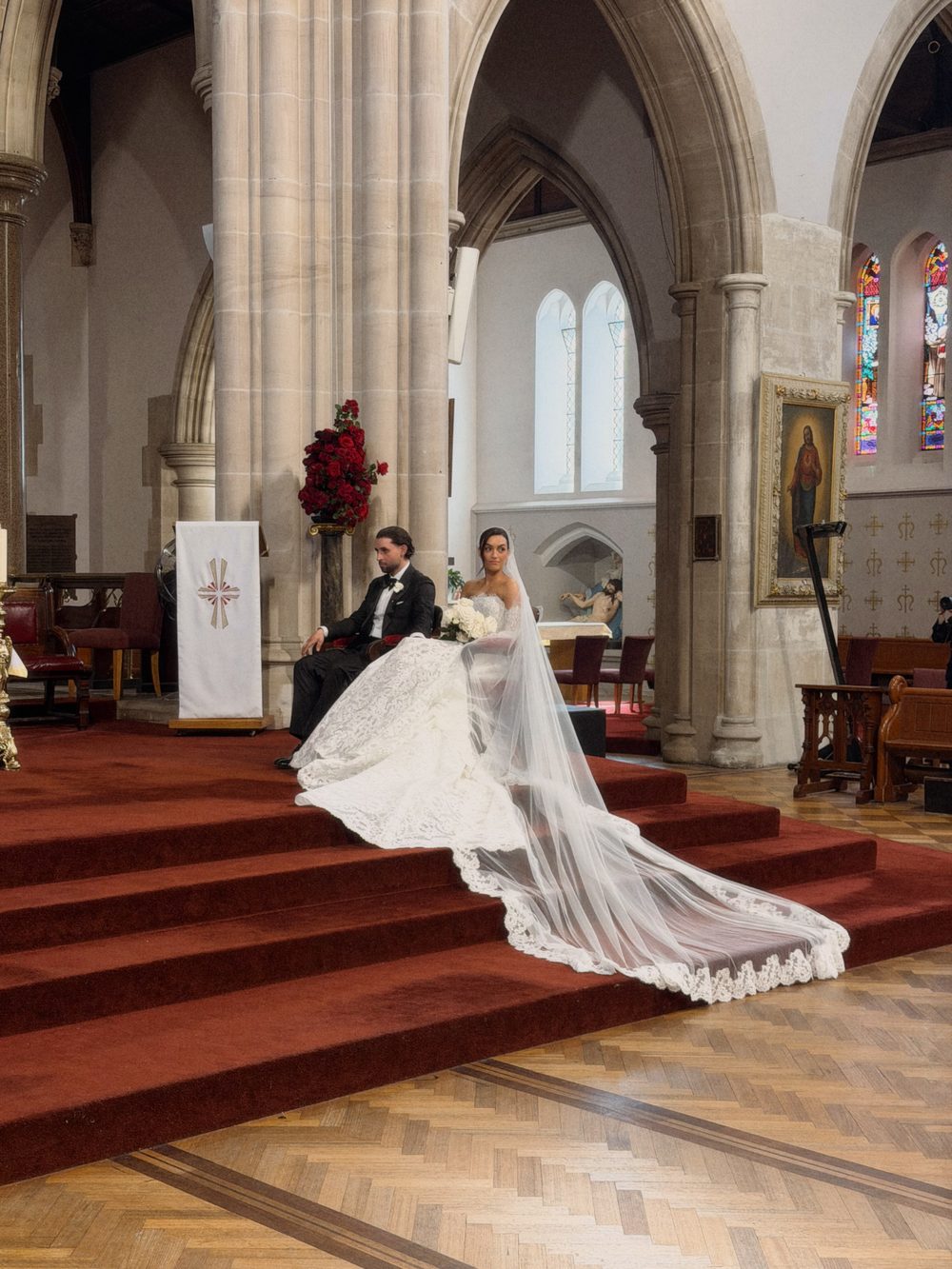 Bride and groom at the altar during the ceremony